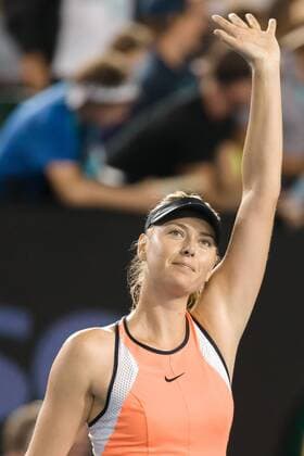 January 20, 2016: Maria Sharapova of the Russian Federation celebrates winning a 2nd round match against Aliaksandra Sasnovich of Belarus on day three of the 2016 Australian Open Grand Slam tennis tournament at Melbourne Park in Melbourne, Australia. Maria Sharapova won 62 61 Tennis 2016: Australian Open JAN 20 - ZUMAc04_