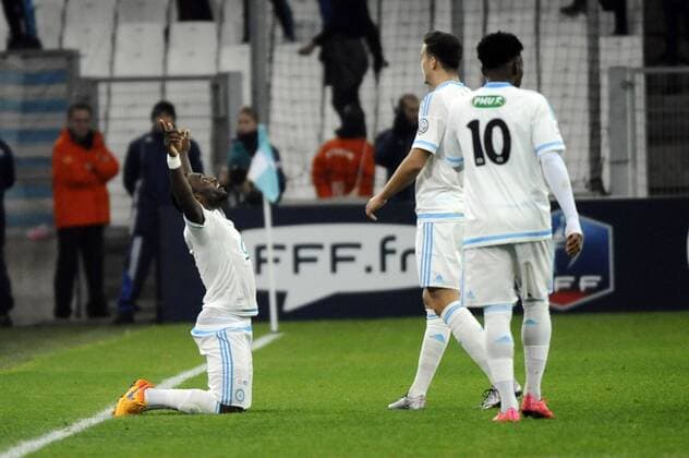 Fußball, Coupe de France, Olympique Marseille - HSC Montpellier Dajdjedje (OM) - Joie But FOOTBALL : Olympique Marseille vs Montpellier HSC - 1 16 Finale Coupe de France - 20 01 2016 FranckPennantx 