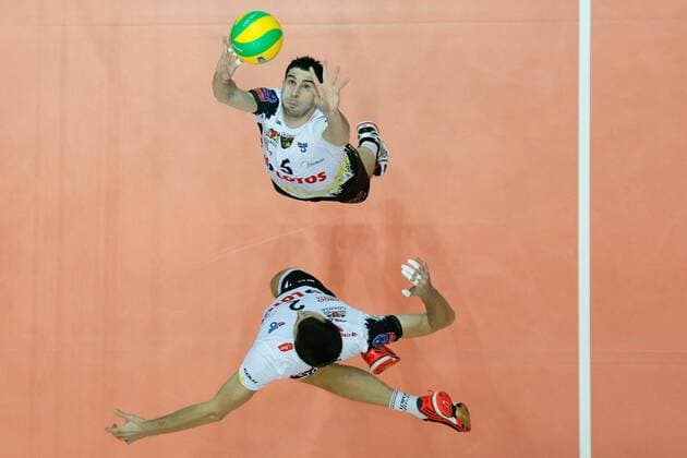Gdynia, Gdynia Arena 21.01.2016 PLUSLIGA PLPS Lotos Trefl Gdansk vs DHL Modena CEV VOLLEYBALL CHAMPIONS LEAGUE GAME Lotos Trefl Gdansk vs DHL Modena NZ marco falaschi , wojciech grzyb , -  20160121_IG_0199_902_FIG