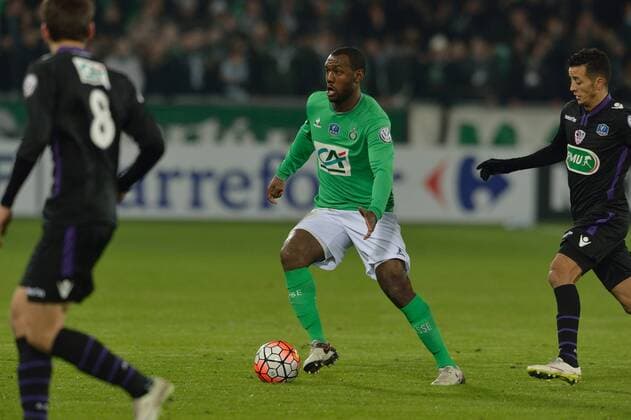 Fußball, Coupe de France, AS Saint Etienne - AC Ajaccio Kevin Theophile Catherine (saint etienne) - Fussball Frankreich, Coupe de France, AS Saint Etienne vs. AC Ajaccio - 21 01 2016 FredericChambert Panoramic 
