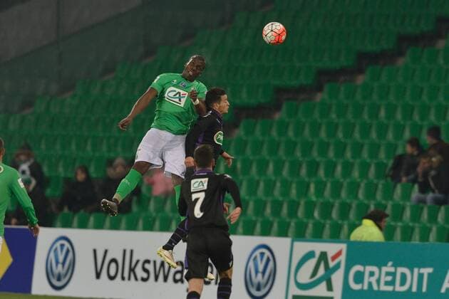 Fußball, Coupe de France, AS Saint Etienne - AC Ajaccio Florentin Pogba (saint etienne) vs Hugo Videmont (ajaccio) - Fussball Frankreich, Coupe de France, AS Saint Etienne vs. AC Ajaccio - 21 01 2016 FredericChambert Panoramic 