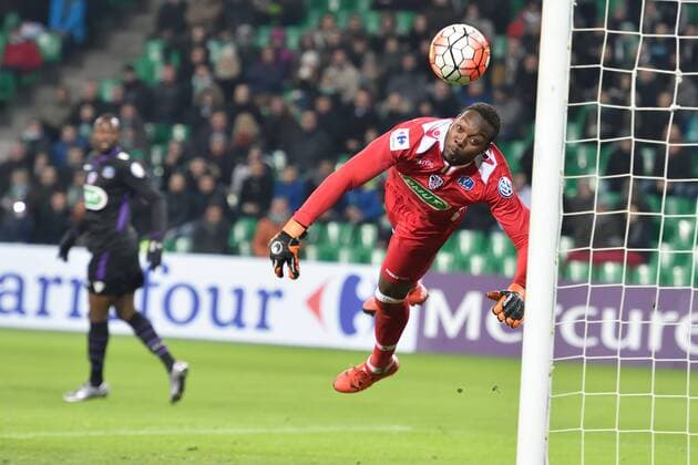 Fußball, Coupe de France, AS Saint Etienne - AC Ajaccio Riffi Mandanda (ajaccio) - Fussball Frankreich, Coupe de France, AS Saint Etienne vs. AC Ajaccio - 21 01 2016 FredericChambert Panoramic 