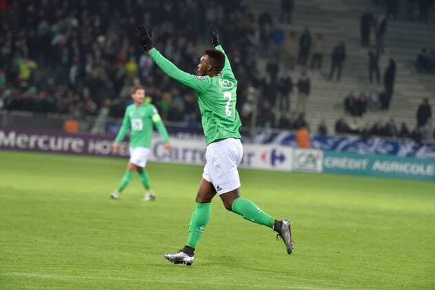 Fußball, Coupe de France, AS Saint Etienne - AC Ajaccio Jean Christophe Bahebeck (saint etienne) - Fussball Frankreich, Coupe de France, AS Saint Etienne vs. AC Ajaccio - 21 01 2016 FredericChambert Panoramic 