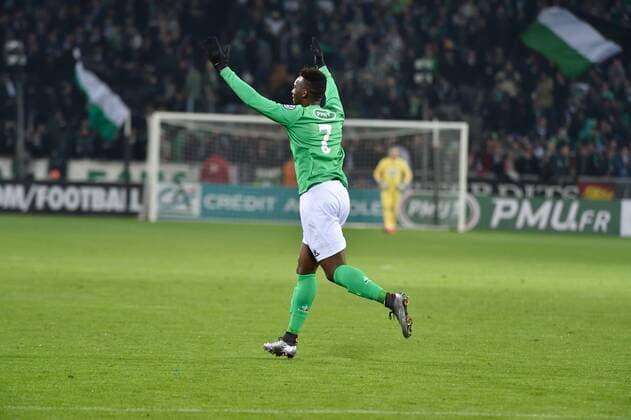 Fußball, Coupe de France, AS Saint Etienne - AC Ajaccio Jean Christophe Bahebeck (saint etienne) - Fussball Frankreich, Coupe de France, AS Saint Etienne vs. AC Ajaccio - 21 01 2016 FredericChambert Panoramic 