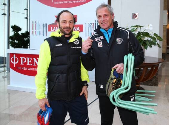 SOCCER - BL,WAC, training camp LARA,TURKEY,18.JAN.16 - SOCCER - tipico Bundesliga, WAC Wolfsberg, training camp. Image shows head coach Christian Brand (Hansa Rostock) and head coach Heimo Pfeifenberger (WAC). GEPAxpictures xChristianxOrt