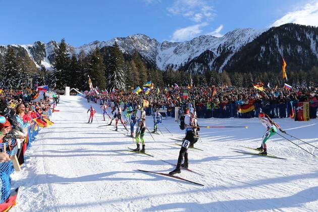 BIATHLON - IBU WC Antholz ANTHOLZ,ITALY,24.JAN.16 - BIATHLON - IBU World Cup, 4x7.5km relay, men. Image shows an overview. GEPAxpictures xMathiasxMandl
