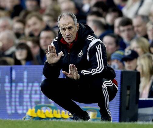 Fußball, Trainerhistorie Swansea City von 1947 bis heute Francesco Guidolin head coach of Swansea City - English Premier League - Everton vs Swansea City - Goodison Park Stadium - Liverpool - England - 24th January 2016 - Picture Simon Bellis Sportimage EDITORIAL USE ONLY. No use with unauthorised audio, video, data, fixture lists, club league logos or live services. Online in-match use limited to 120 images, no video emulation. No use in betting, games or single club league player publications.