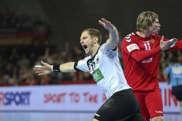 Breslau Deutschland - Russland, Hauptrunde; Handball EM 2016, --- im 17 Steffen Weinhold, Deutschland, vorentscheidenter Treffer, Jubel, später verletzt ausgeschieden, Copyright: Roskaritzx Eibner-Pressefoto EP_rrz