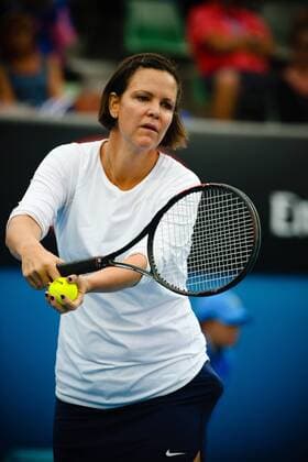 - MELBOURNE, AUSTRALIA: US Lindsay Davenport pictured during the Women s Legends Doubles match at the Australian Open tennis Grand Slam, Monday 25 January 2016 in Melbourne Park, Melbourne, Australia. The first grand slam of the season takes place from 18 to 31 January. PATRICKxHAMILTON  x04781543x