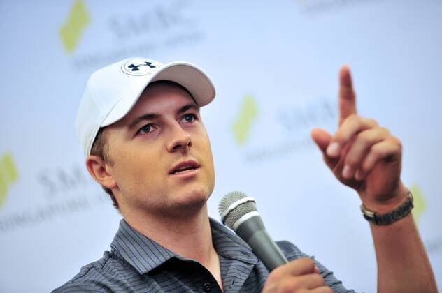 (160126) -- SINGAPORE, Jan. 26, 2016 -- Jordan Spieth of the United States attends the SMBC Singapore Open pre-match press conference PK Pressekonferenz at Singapore s Sentosa Golf Club, Jan. 26, 2016. The SMBC Singapore Open will be held at Singapore s Sentosa Golf Club from Jan. 28 to Jan. 31. ) (SP)SINGAPORE-GOLF-SMBC SINGAPORE OPEN-PRESS CONFERENCE ThenxChihxWey 