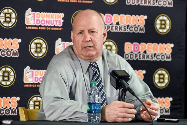 Tuesday, January 26, 2016: Boston Bruins head coach Claude Julien holds a post game press conference PK Pressekonferenz after the National Hockey League game between the Anaheim Ducks and the Boston Bruins, held at TD Garden, in Boston, Massachusetts. Anaheim defeats Boston 6-2. Anaheim defeats Boston 6-2. NHL Eishockey Herren USA 2016: Ducks vs Bruins JAN 26 - ZUMAc04_