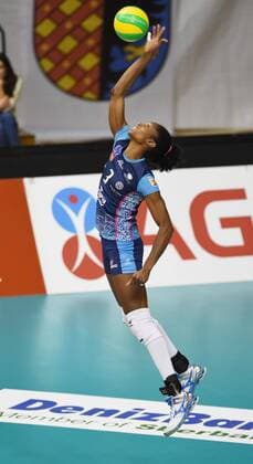 Volleyball, Damen Champions League, VK Agel Prostejov - Chemik Police Madelaynne Montano of Chemik during the Women s Volleyball Champions League 6th round, group C match VK Agel Prostejov vs Chemik Police, played in Prostejov, Czech Republic, January 27, 2016. (CTKxPhoto LudekxPerina) CTKPhotoP201601270855601  LPE 010