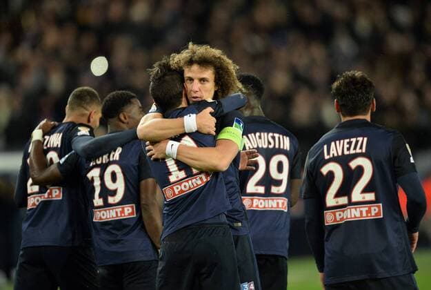 Fußball, Coupe de France, Paris St. Germain - FC Toulouse Angel Di Maria (psg) - David Luiz (psg) FOOTBALL : Paris SG vs Toulouse - Coupe de la Ligue - 1 2 de finale - 27 01 2016 AnthonyBIBARD FEP 