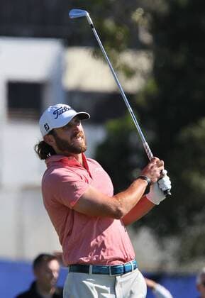 Jan. 29, 2016 - San Diego, CA, USA - Andrew Loupe hits from the 16th tee during the second round of the Farmers Insurance Open on Torrey Pines south course on Friday, Jan. 29, 2016. Rickie Fowler looks to the ocean as he waits to putt on scenic hole 3 of the South Course. - ZUMAm67_