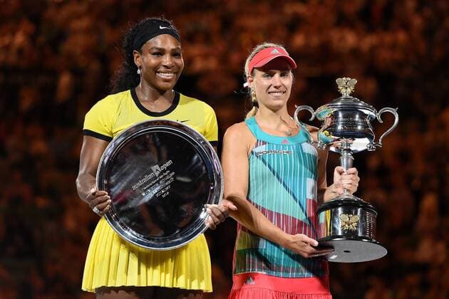 Serena Williams (USA) Angelique Kerber (GER) TENNIS : Open d Australie - Melbourne - 30 01 2016 TennisMagazine Panoramic 