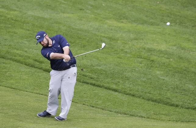 January 30, 2016: Colt Knost takes his 2nd shot on the 13th hole of the South Course during the third round of the Farmers Insurance Open at Torrey Pines Golf Course in San Diego, California. PGA Golf Herren 2016: Farmers Insurance Open JAN 30 - ZUMAc04_