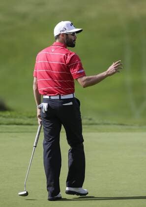 January 30, 2016: Adam Hadwin waves to the fans in the Patriots Outpost around the 13th green of the South Course during the third round of the Farmers Insurance Open at Torrey Pines Golf Course in San Diego, California. PGA Golf Herren 2016: Farmers Insurance Open JAN 30 - ZUMAc04_