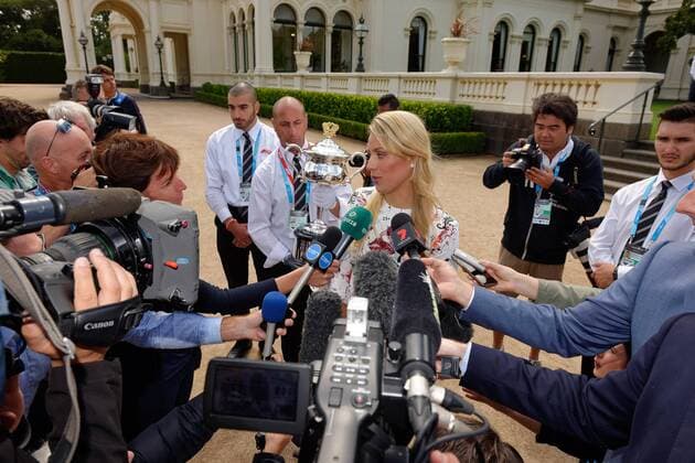 January 31, 2016: Angelique Kerber (GER), Australian Open 2016 women?s champion held a trophy photo shoot at Government House, Melbourne, Australia. (Photo by Icon Sportswire) TENNIS: JAN 31 Australian Open Tennis Championship Icon212016 EDITORIAL USE ONLY