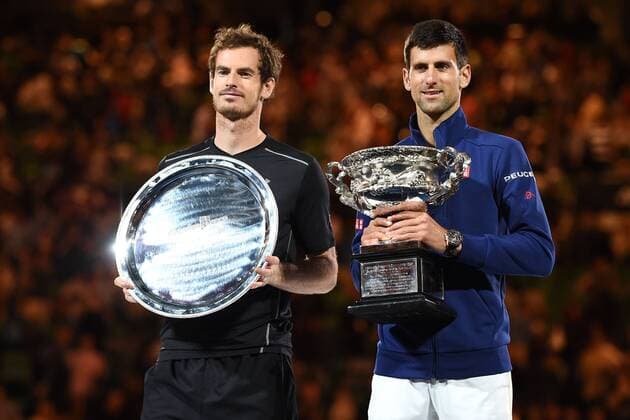 Novak Djokovic (SRB) Andy Murray (GBR) TENNIS : Open d Australie - Melbourne - 31 01 2016 TennisMagazine Panoramic 