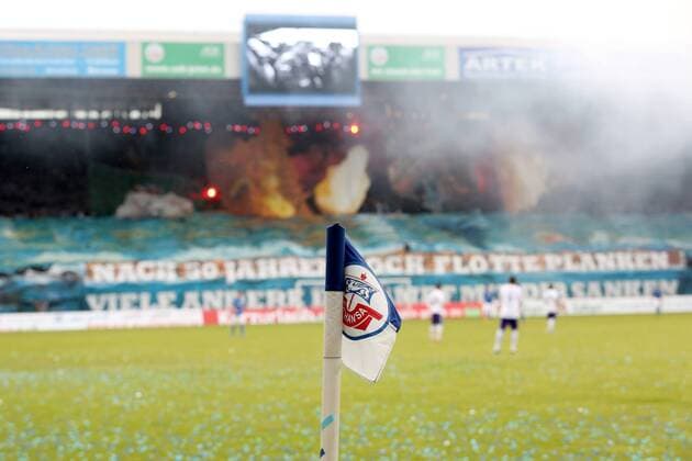 Fußball, Stadiongeschichte FC Hansa Rostock Rostock, 30. January 2015 Fußball, Saison 2015 2016, 3. Liga, FC Hansa Rostock - VfL Osnabrück: Feature . 50 Jahre FCH . Choreo . Choreographie . Fans .