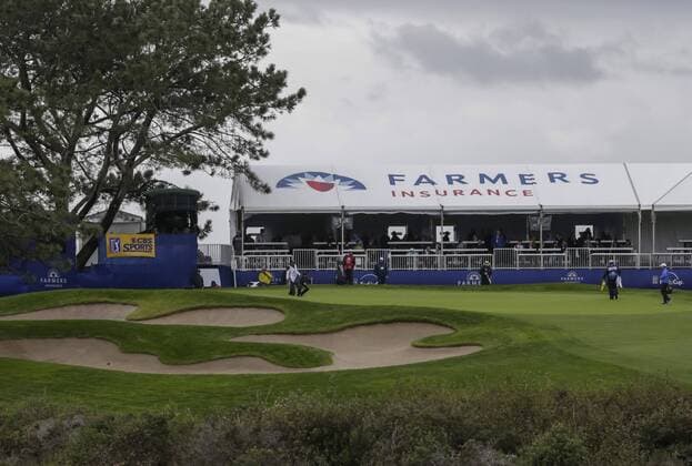 January 31, 2016: The 16th green of the South Course during a rainy final round of the Farmers Insurance Open at Torrey Pines Golf Course in San Diego, California. PGA Golf Herren 2016: Farmers Insurance Open JAN 31 - ZUMAc04_