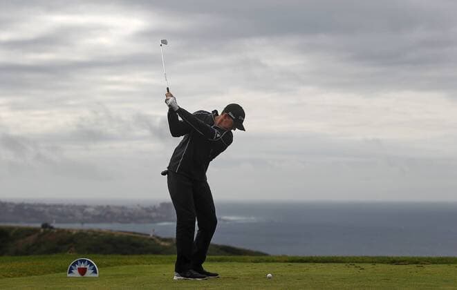 Jan. 31, 2016 - San Diego, CA, USA - Jimmy Walker tees off on the third hole during the final round of the Farmers Insurance Open on Sunday, Jan. 31, 2016, at Torrey Pines in San Diego. Farmers Insurance Open - ZUMAm67_