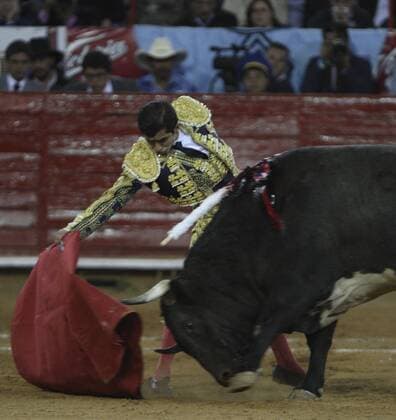 Mexican bullfighter Joselito Adame fights his third bull, 597kgs Patol , at the bullring in Mexico City on 31 January 2016. EFE Mario Guzman BULLFIGHTING !ACHTUNG: NUR REDAKTIONELLE NUTZUNG!  20160201-635899115776473202