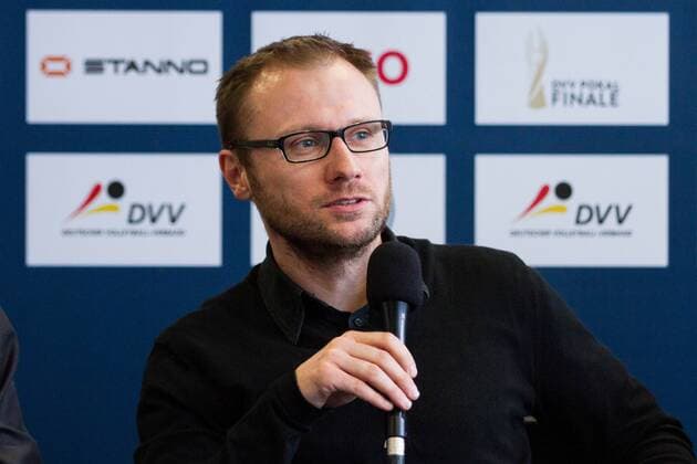 Mannheim Matthias Klee (Berlin Recycling Volleys, Teammanager); 2016 DVV-Pokalfinale (DVV-Pokal) Pressekonferenz, SAP Arena, Mannheim Deutschland, 20160201; Copyright: Wuechnerx xEibner-Pressefoto EP_nwr