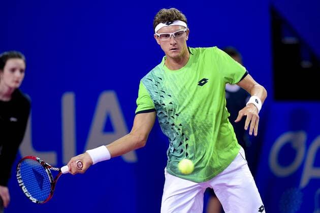 Tennis, ATP-Turnier in Montpellier Denis Istomin (uzb) TENNIS : Open Sud de France 2106 - Montpellier - 01 02 2016 JBAutissier 