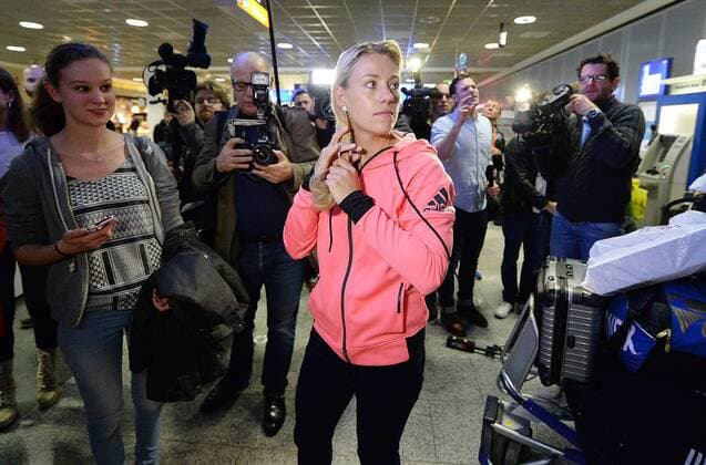 01.02.2016, xjhx, Tennis, Angelique Kerber ankunft am Frankfurter Flughafen, emspor