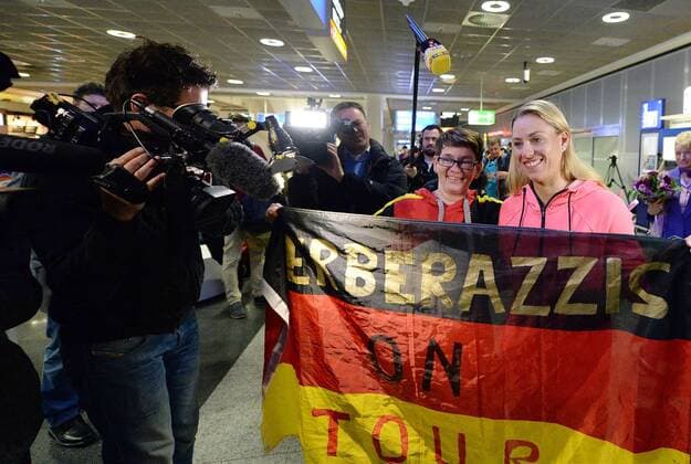 01.02.2016, xjhx, Tennis, Angelique Kerber ankunft am Frankfurter Flughafen, emspor