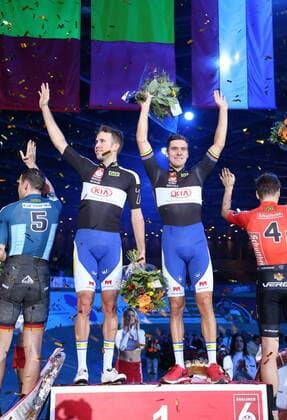 GER, 105. Berliner Sechstagerennen 2016 03.02.2016, Velodrom, Berlin, GER, 105. Berliner Sechstagerennen 2016, im Bild Sieger - Kenny de Ketele (BEL) - Moreno de Pauw (BEL) nphxEngler
