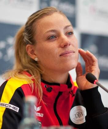 Angelique KERBER (GER) Tennis Fed Cup 2016, Deutschland - Schweiz, Eroeffnungspressekonferenz in Leipzig, Deutschland am 03.02.2016,