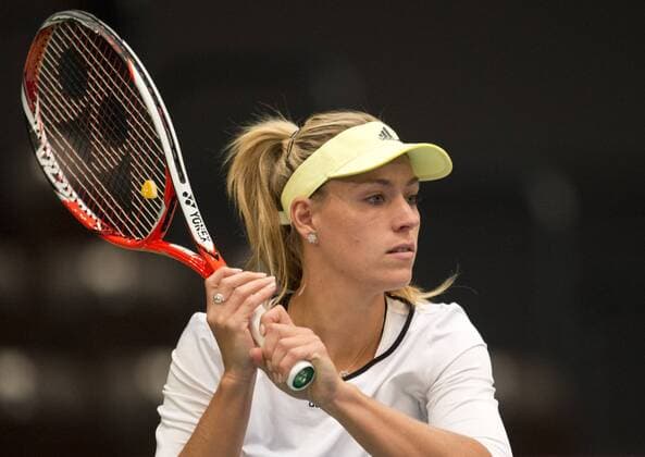 Angelique KERBER (GER) Tennis Fed Cup 2016, Deutschland - Schweiz, Training des deutschen Teams in Leipzig, Deutschland am 03.02.2016,