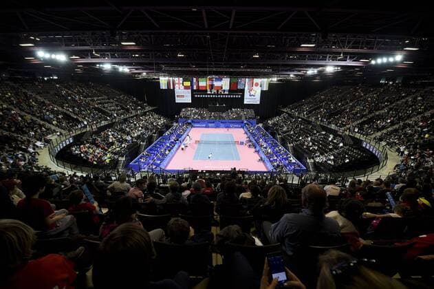 Centre court overview - Open sud de France TENNIS : Open Sud de France 2016 - Montpellier - 03 02 2016 JBAutissier Panoramic 