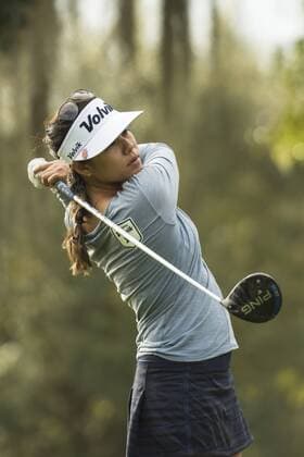 February 03, 2016: Qualifier Stephanie Kono tees off on hole 9 during the first round of the Coates Golf Championship in Ocala, FL. (Photograph by Roy K. Miller Icon Sportswire) GOLF: FEB 03 LPGA Golf Damen - Coates Golf Championship - First Round Icon160203006 EDITORIAL USE ONLY