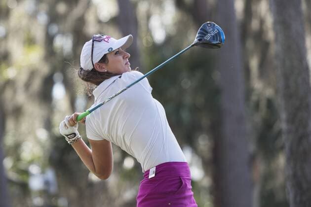 February 03, 2016: Ashlan Ramsey tees off on hole 3 during the first round of the Coates Golf Championship in Ocala, FL. (Photograph by Roy K. Miller Icon Sportswire) GOLF: FEB 03 LPGA Golf Damen - Coates Golf Championship - First Round Icon160203015 EDITORIAL USE ONLY