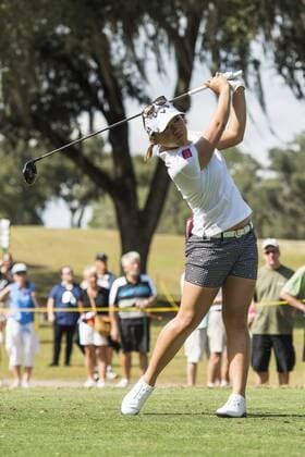 February 03, 2016: Lydia Ko tees off on hole 2 during the first round of the Coates Golf Championship in Ocala, FL. (Photograph by Roy K. Miller Icon Sportswire) GOLF: FEB 03 LPGA Golf Damen - Coates Golf Championship - First Round Icon160203017 EDITORIAL USE ONLY