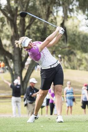 February 03, 2016: Brooke M. Henderson tees off on hole 2 during the first round of the Coates Golf Championship in Ocala, FL. (Photograph by Roy K. Miller Icon Sportswire) GOLF: FEB 03 LPGA Golf Damen - Coates Golf Championship - First Round Icon160203020 EDITORIAL USE ONLY