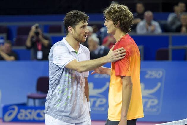 Michael Berrer (ger) and Alexander Zverev (ger) TENNIS : Open Sud de France 2016 - Montpellier - 05 02 2016 JBAutissier Panoramic 