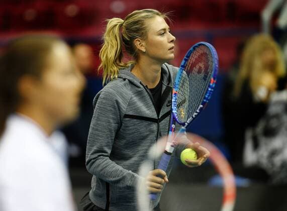 Fed cup 2016 RUS-NED. Sharapova held a master class for young tennis players.