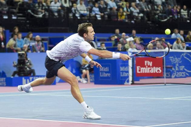 Paul Henri Mathieu (fra) TENNIS : Open Sud de France 2016 - Montpellier - 05 02 2016 JBAutissier Panoramic 