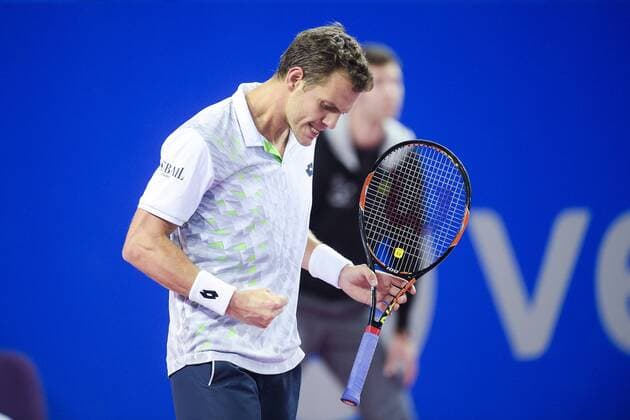Paul Henri Mathieu (fra) TENNIS : Open Sud de France 2016 - Montpellier - 05 02 2016 JBAutissier Panoramic 