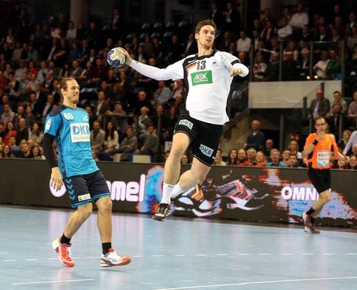 05.02.2016 - Handball - DKB Handball Bundesliga - All Star Day Nürnberg - All Star Game : Nationalmannschaft Nationalteam Deutschland - All Star Team 2016 - DaMa - Kim Ekdahl du Rietz ( All Star Team 2016 ) Henrik Pekeler ( Deutschland )
