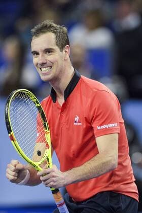 Jubel RICHARD GASQUET (fra) TENNIS : Open Sud de France 2016 - Montpellier - 05 02 2016 JBAutissier 