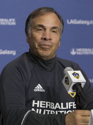 Feb. 5, 2016 - Carson, California, U.S - Head coach, Bruce Arena of the Los Angeles Galaxy speaks at a news conference in which defenders Ashley Cole and Jelle Van Damme are introduced to the media at StubHub Center on Friday February 5, 2016, in Carson, California. LA Galaxy introduces new defenders - ZUMAp124