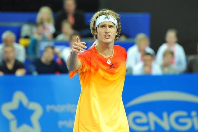 Paul Henri Mathieu (Fra) Misha Zverev (Ger) TENNIS : Open du Sud Montpellier 2016 - 06 02 2016 TennisMagazine Panoramic 