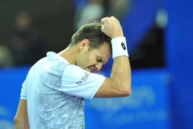 Paul Henri Mathieu (Fra) Misha Zverev (Ger) TENNIS : Open du Sud Montpellier 2016 - 06 02 2016 TennisMagazine Panoramic 
