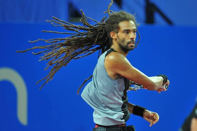 Richard Gasquet (Fra) Dustin Brown (Ger) TENNIS : Open du Sud Montpellier 2016 - 06 02 2016 TennisMagazine Panoramic 