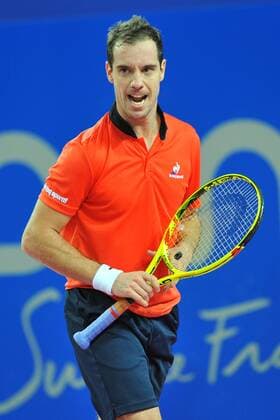 Richard Gasquet (Fra) Dustin Brown (Ger) TENNIS : Open du Sud Montpellier 2016 - 06 02 2016 TennisMagazine Panoramic 
